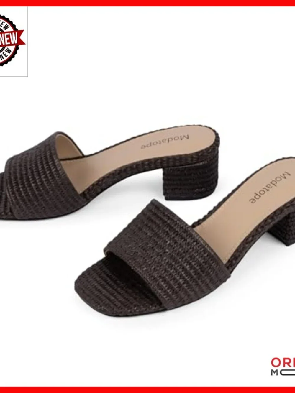 Braided Chunky Heel Square Toe Sandals Women Mules 2 Inch Heel